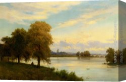 Alfred De Breanski Canvas Paintings - Walton on Thames by Alfred Fontville De Breanski