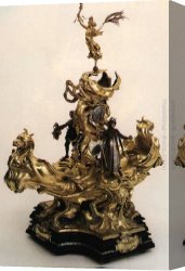 Gilbert Canvas Paintings - &Eacute;pergne Presented to Queen Victoria as a Jubilee Gift by the Officers of the Army by Alfred Gilbert