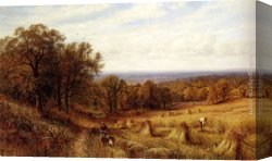 Hard Times Canvas Paintings - Harvest Time by Alfred Glendening