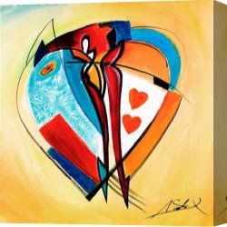 American Canvas Paintings - AMERICAN HEARTS II by Alfred Gockel