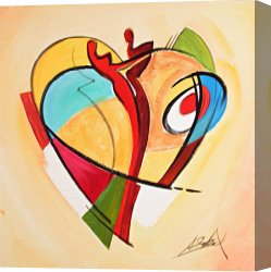 A Soft Place in My Heart Canvas Paintings - AMERICAN HEARTS III by Alfred Gockel