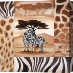 Animal Canvas Paintings - Animals of the Veldt - Zebras by Alfred Gockel