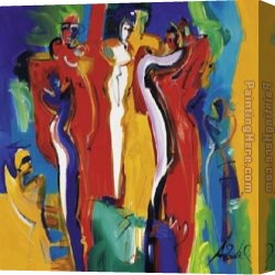 The Boating Party Canvas Paintings - Bachelor Party I by Alfred Gockel