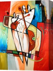 Music of The Soul II Canvas Paintings - BEGINNING OF LOVE & MUSIC by Alfred Gockel