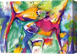 Colorful Canvas Paintings - Colorful Fish by Alfred Gockel