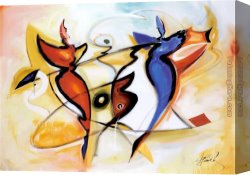 Angel Canvas Paintings - Dancing Angels by Alfred Gockel
