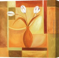 Square Canvas Paintings - Flowers on the Square I by Alfred Gockel