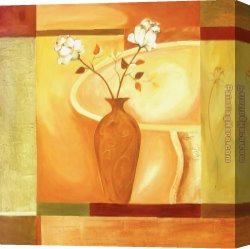 Square Canvas Paintings - Flowers on the Square II by Alfred Gockel