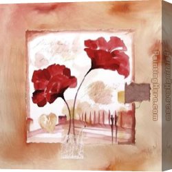 Hearts And Flowers I Canvas Paintings - Hearts & Flowers I by Alfred Gockel