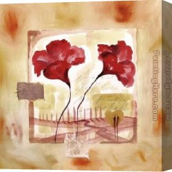 Hearts And Flowers I Canvas Paintings - Hearts & Flowers II by Alfred Gockel
