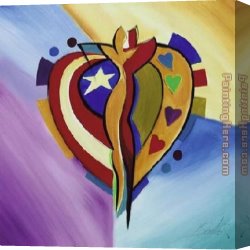 American Canvas Paintings - Love American Style II by Alfred Gockel