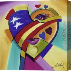 American Canvas Paintings - Love American Style III by Alfred Gockel