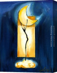 Thoughts Before The Dance Canvas Paintings - Moon Dance by Alfred Gockel
