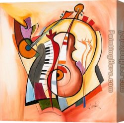 Music of The Soul II Canvas Paintings - Music is my life by Alfred Gockel
