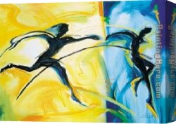 Race Canvas Paintings - Relay Race II by Alfred Gockel