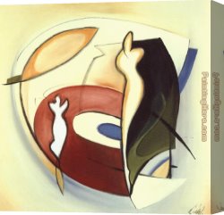 Painter in His Studio Canvas Paintings - Studio Recording IV by Alfred Gockel