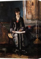 Portrait of a Young Benedictine Canvas Paintings - Portrait of a Young Woman by Alfred Stevens