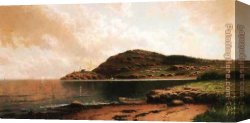 Rowboats for Hire Canvas Paintings - Beached Rowboat by Alfred Thompson Bricher
