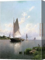 Island Hole at Sawgrass Canvas Paintings - Blue Point_ Long Island by Alfred Thompson Bricher
