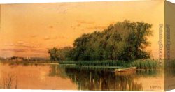 Island Hole at Sawgrass Canvas Paintings - Borders of the North Sea Southampton Long Island by Alfred Thompson Bricher