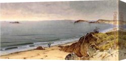 Indian Sacrifice Canvas Paintings - Indian Rock Narragansett Bay 2 by Alfred Thompson Bricher