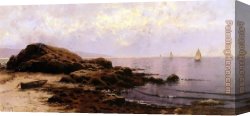 Island Hole at Sawgrass Canvas Paintings - Low Tide Bailey's Island Maine by Alfred Thompson Bricher