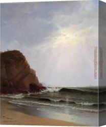 Deserted Canvas Paintings - Otter Cliffs Mount Desert Island_ Maine by Alfred Thompson Bricher