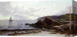 Sailing Canvas Paintings - Sailing off the Coast by Alfred Thompson Bricher