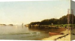 Sailing Canvas Paintings - Sailing off the New England Coast by Alfred Thompson Bricher