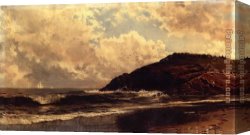 Seascape Canvas Paintings - Seascape Coast of Maine by Alfred Thompson Bricher
