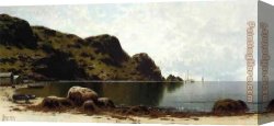 Cliff Canvas Paintings - The Cliffs Grand Manan by Alfred Thompson Bricher