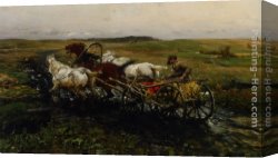 Race Canvas Paintings - The Race by Alfred von Kowalski Wierusz