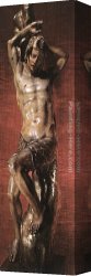 St Sebastian Tended by St Irene Canvas Paintings - St Sebastian by Alonso Berruguete