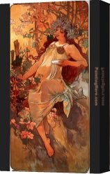 Autumn Canvas Paintings - Autumn by Alphonse Maria Mucha