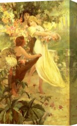 Promise of Spring Canvas Paintings - Spirit of Spring by Alphonse Maria Mucha