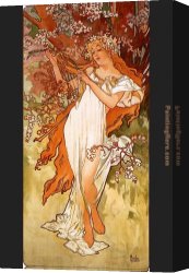 Promise of Spring Canvas Paintings - Spring by Alphonse Maria Mucha