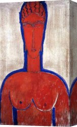 Bust Canvas Paintings - Big Red Bust by Amedeo Modigliani