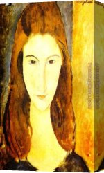 Self Portrait in Green Bugatti Canvas Paintings - Portrait of Jeanne Hebuterne 2 by Amedeo Modigliani