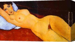 Nude Canvas Paintings - Reclining Nude by Amedeo Modigliani