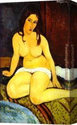 The Seated Nude Canvas Paintings - Seated Nude 1 by Amedeo Modigliani
