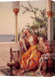 Amedeo Canvas Paintings - On the Balcony by Amedeo Momo Simonetti