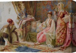 Amedeo Canvas Paintings - The Carpet Seller by Amedeo Momo Simonetti