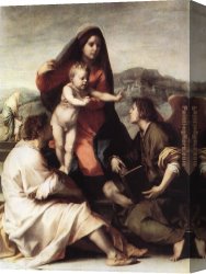 Madonna Canvas Paintings - Madonna della Scala by Andrea del Sarto