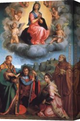 Virgin of The Rocks Canvas Paintings - Virgin with Four Saints by Andrea del Sarto
