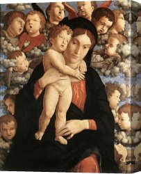 Madonna Canvas Paintings - The Madonna of the Cherubim by Andrea Mantegna