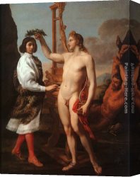 Apollo Canvas Paintings - Marcantonio Pasquilini Crowned by Apollo by Andrea Sacchi
