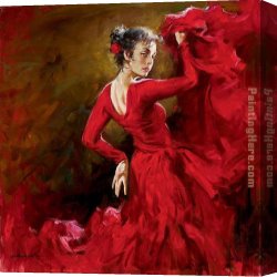 Dancer Canvas Paintings - Crimson Dancer by Andrew Atroshenko