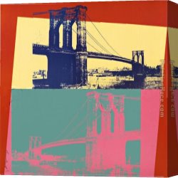 Waterlilies And Japanese Bridge Canvas Paintings - Brooklyn Bridge by Andy Warhol