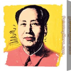 Pink Canvas Paintings - Mao Pink Shirt by Andy Warhol
