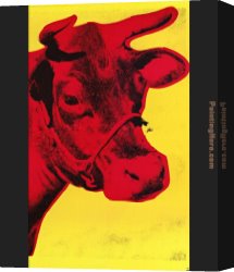 Pink Canvas Paintings - Pink Cow by Andy Warhol